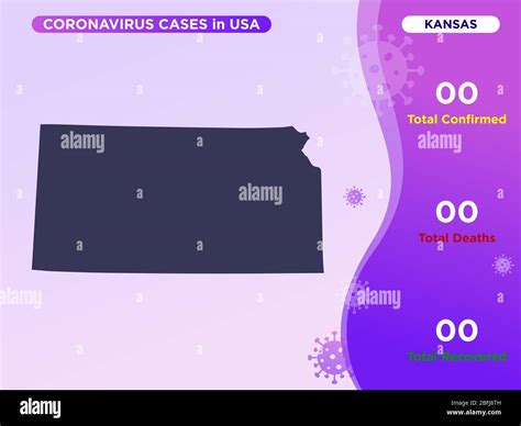 Kansas Map Covid-19, Corona Virus Infographic Vector Template Stock ...