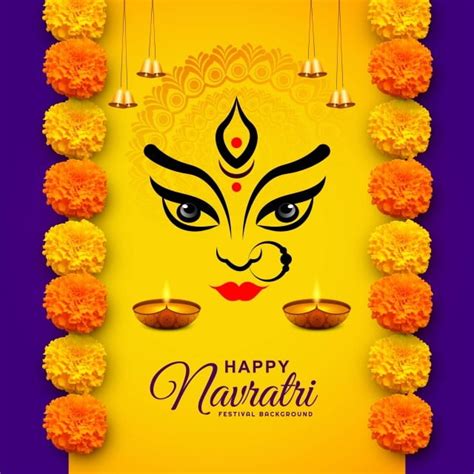 Navratri Festival Vector Art PNG, Hindu Festival Happy Navratri Celebration Card Background ...