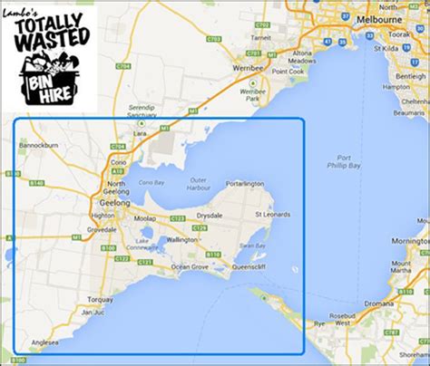 geelong-map-600px - Totally Wasted Bin Hire - Geelong