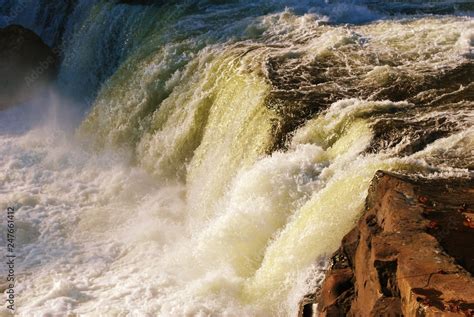 Ohiopyle State Park waterfalls in setting sun. Stock Photo | Adobe Stock