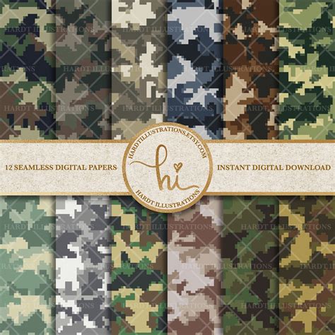 Pixelated Camouflage Digital Paper Modern Camo Digital Paper - Etsy