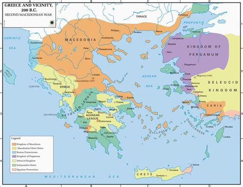 Map of Greece and Vicinity 200 BC | Greece map, Ancient maps, Map