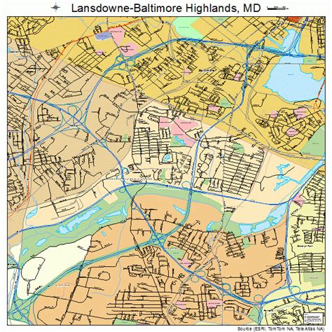 Lansdowne-Baltimore Highlands Maryland Street Map 2445662