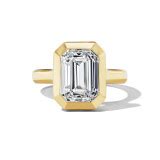 Bezel Set Emerald Cut Diamond Ring | Lindsey Scoggins