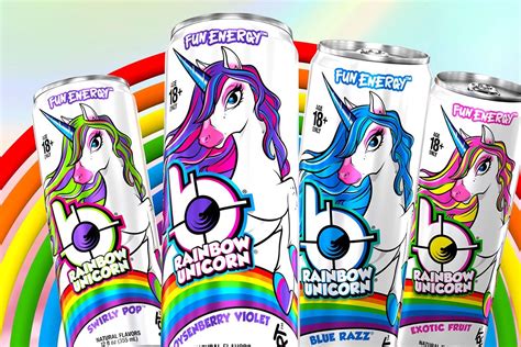 Colorful Rainbow Unicorn Energy drink from the maker of Bang Energy