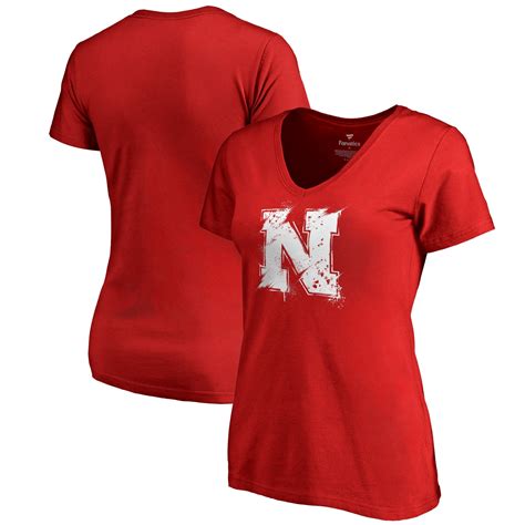 Nebraska Cornhuskers Fanatics Branded Women's Splatter Logo Plus Size V-Neck T-Shirt - Scarlet ...