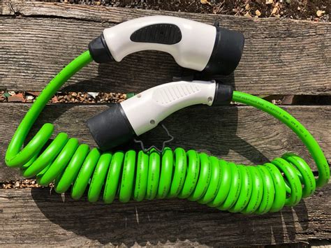 Type 2 - Type 2 Spring Charging Cable 32 Amp Green - EV Charging Cables