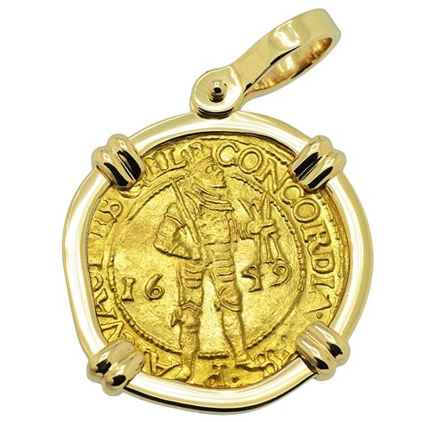 1649 Genuine Dutch Gold Ducat Coin Pendant