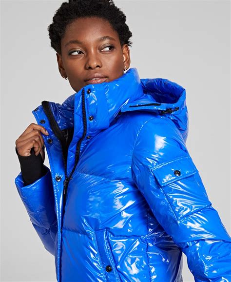 S13 Ella Lacquer Hooded Down Puffer Coat - Macy's
