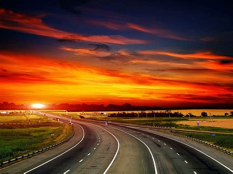 HD wallpaper: Sunset Road, picture, sunny, beije, nice, background ...