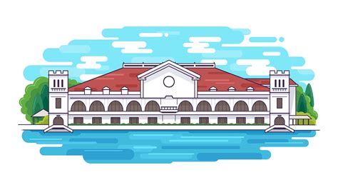 Flat illustration of Malacañang Palace timelapse. | Timelapse video of how I made this ...