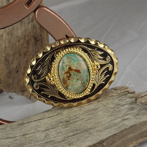 Western Belt Buckle Turquoise Belt Buckle Cowboy Belt