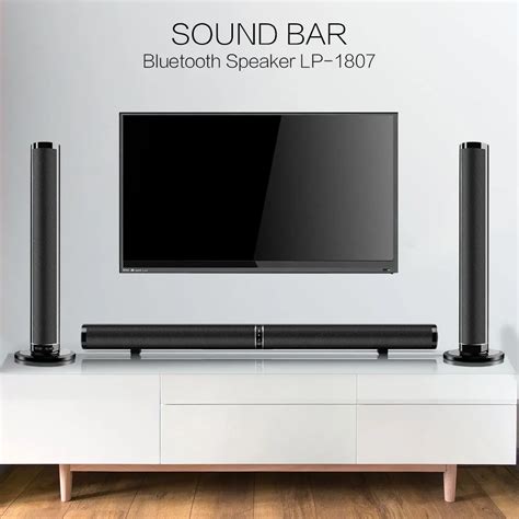 TV-Soundbar-Bluetooth-Speaker-Wireless-Stylish-Fabric-Sound-Bar-Hifi-3D ...