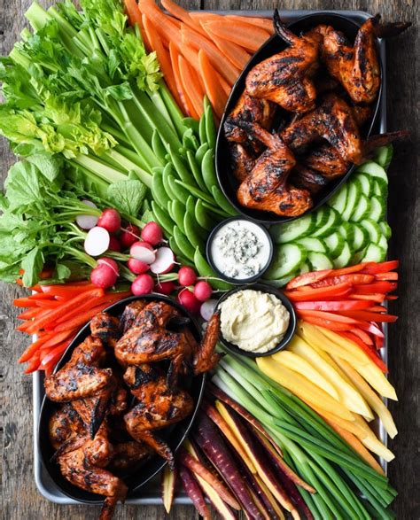 Grilled Chicken Wings and Veggie Platter Recipe | The Feedfeed