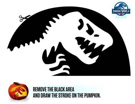 Jurassic Park (Free Pumpkin Stencil - Pumpkin Pattern - Pumpkin Template - Jack-o-lantern ...