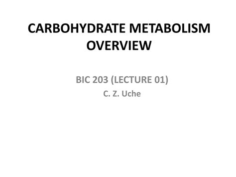 SOLUTION: Carbohydrate metabolism 01 glycolysis - Studypool