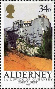 Stamp: Fort Albert (Alderney(Alderney Forts 1986) Mi:GG-AL 31,Sn:GG-AL 31,Yt:GG-AL 31,Sg:GG-AL ...