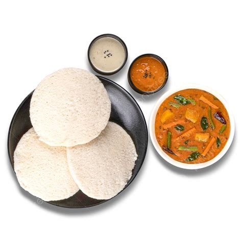 Idly With Sambar And Chutney, Idly, Idly Sambar, Food PNG Transparent ...