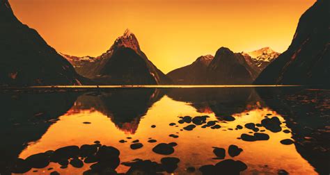 Landscape of mountains, photography, mountains, lake, sunset HD ...