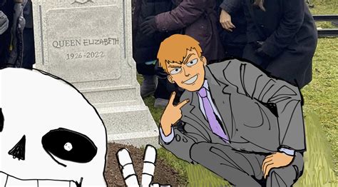 sans and reigen in front of the queen's grave | Sans Undertale vs. Arataka Reigen | Know Your Meme