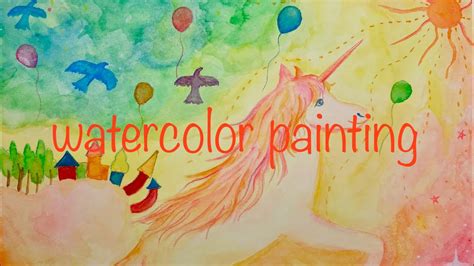 watercolor painting〜unicorn〜 #painting #drawing#watercolor #unicorn #easypainting #howto #art#水彩 ...