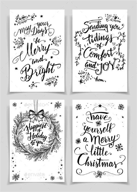 Christmas Calligraphy Greeting Cards Set by StockIllustrator ...