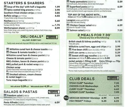 Menu at The Alfred Herring - JD Wetherspoon pub & bar, London, 316-322 Green Lanes