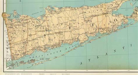 Suffolk County Long Island 1895 Map New York Reprint Bien - Etsy