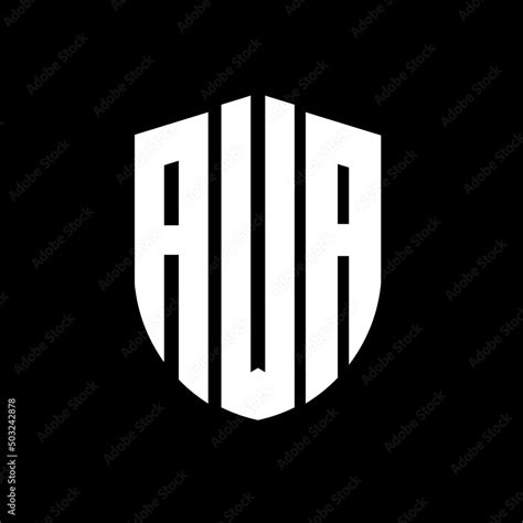 AWA letter logo design. AWA modern letter logo with black background ...