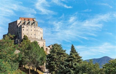 Premium Photo | Saint michaels abbey sacra di san michele aerial view piedmont