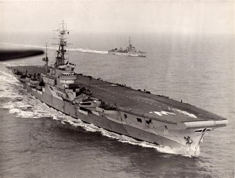 Carrier ~ Canadian Navy HMCS WARRIOR Displacement 13,350 tonnes. Armed with 24-2pdr (6 x IV ...