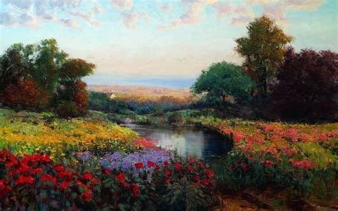 art, Painting, Oil, Flowers, Landscape, Lake, Eric, Wallis, Meadow Wallpapers HD / Desktop and ...