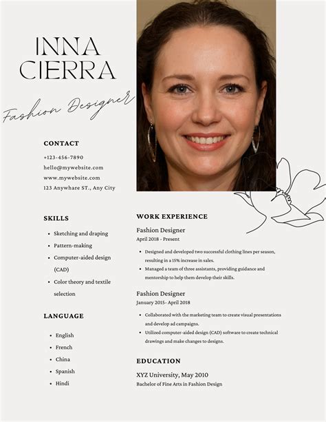 Fashion Designer Resume Template 2023 - Download In PDF