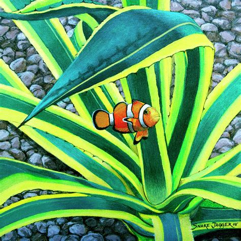 Clownfish Painting by Snake Jagger