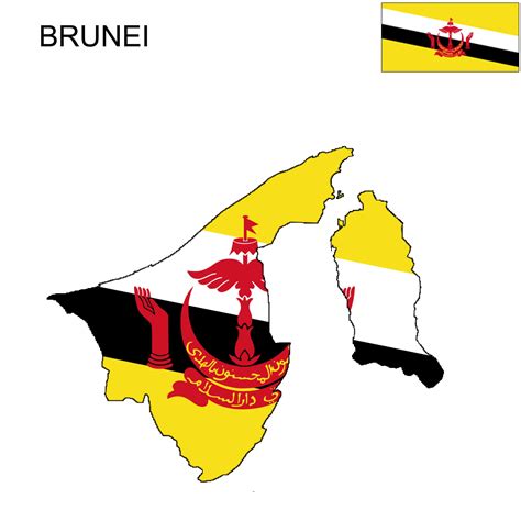 Brunei Map And Flag Waving Textile Design Dot World M - vrogue.co