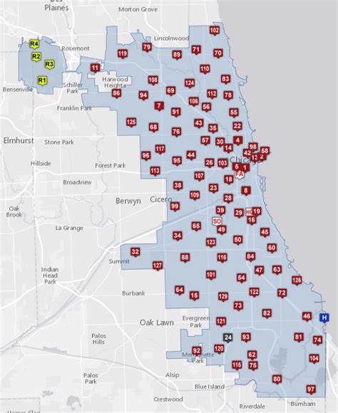 map of Chicago fire stations « chicagoareafire.com