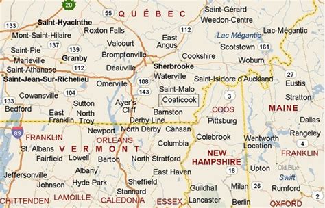 Coaticook, Quebec area map & More