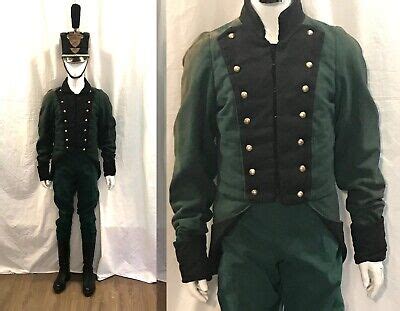 Old Movie prop costume Napoleonic War Green Uniform Waterloo coat pants ...