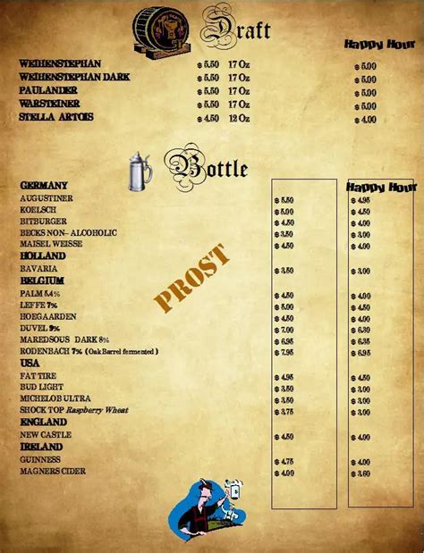 Menu at Hans & Franz Biergarten pub & bar, Five Forks