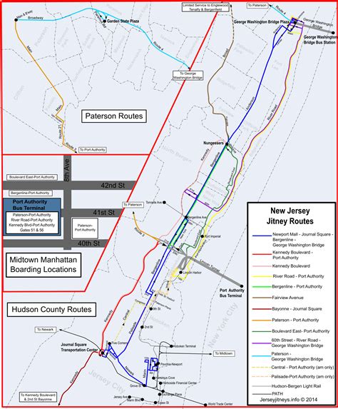 NJ Jitney Routes - 24hr. service | Bus map, New jersey, Jersey city