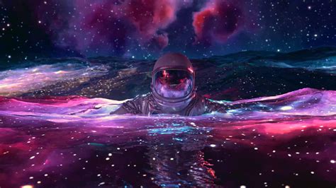 Astronaut Floating In Space Live Wallpaper