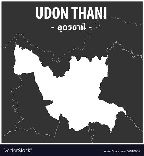 Udon thani map province thailand Royalty Free Vector Image