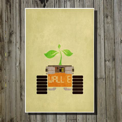 Wall-E movie poster Pixar print Disney minimalist movie art