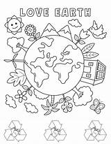 Earth Day Coloring Page For Kids And Adults  Home sketch template