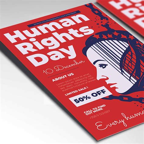 World Human Rights Day Card Printable PSD Template