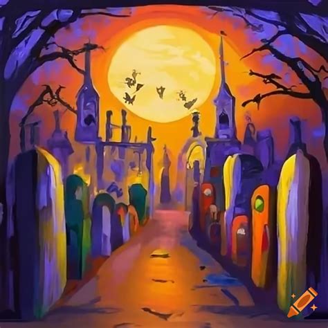 Halloweentown, a spooky graveyard party