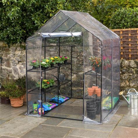 Walk In Greenhouse Garden Grow House Clear PVC Cover 8 Shelves Extra ...