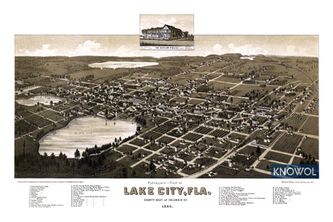 Beautifully restored map of Lake City, Florida in 1885 - KNOWOL