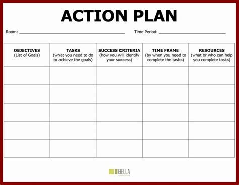 EXCEL TEMPLATES: Action Plan Example For Students