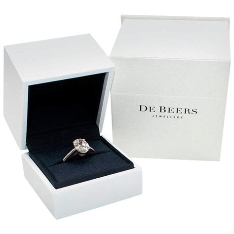 De Beers Platinum Oval Solitaire Diamond Ring - Size N1/2 For Sale at 1stDibs | de beers ...